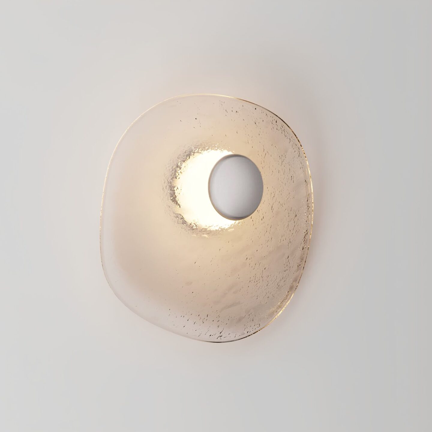 Isle Sconce Round Clear & Raw Steel